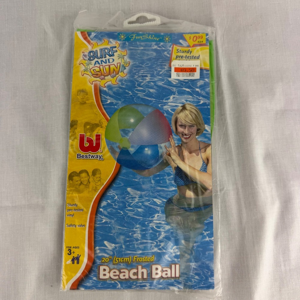 Bestway Surf and Sun 20 Inch Frosted Beach Ball Inflatable Pool Toy Green NEW